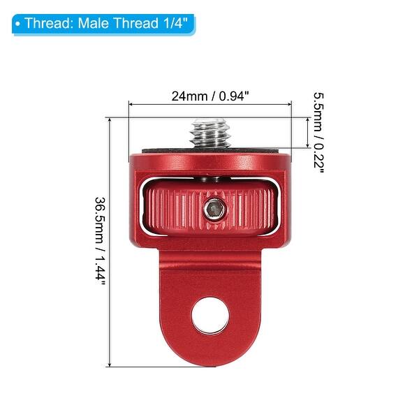 2Pcs Aluminum 1/4" Thread Camera Tripod Mount Conversion Adapter Red